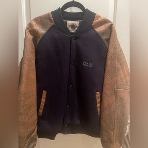 Hard Rock Cafe “ Save the Planet” Aspen Varsiry Jacket with Leather Sleeves